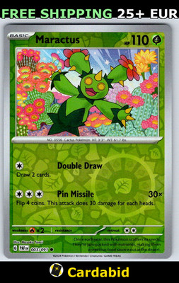 Maractus - PAF #003/091 SV: Paldean Fates Reverse Holo Masako Tomii NM