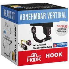 Hook Anhängerkupplung vert. abnehmbar für MB C-Klasse Kombi 14-18 mit 13pol spe