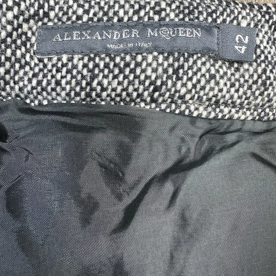 RARO Alexander McQueen Gris Diseñador Polar Lana Cremallera Vestido Pantalones Adulto Talla 42 Foto 3 de 4