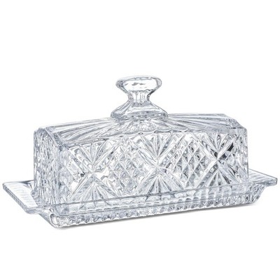 Butter Dish with Lid Dublin Crystal Collection 8 Clear