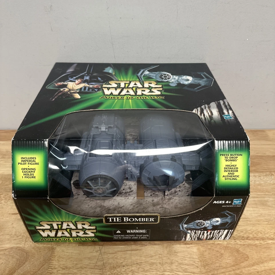 Bombardero TIE Hasbro Star Wars Power of the Jedi 2001 de colección con piloto imperial NUEVO Foto 2 de 4