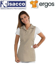 Isacco GREMBIULE TRINIDAD Donna Natural Colletto Barista Cameriera Bistrot Sala