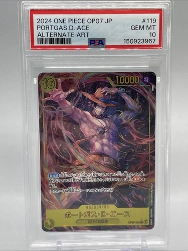 One Piece Portgas D. Ace OP07-119 Alt Art Japanese PSA 10 Gem Mint