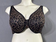 Curvy Couture T Shirt Bra 44H Cheetah Print Lightly Lined Underwired 