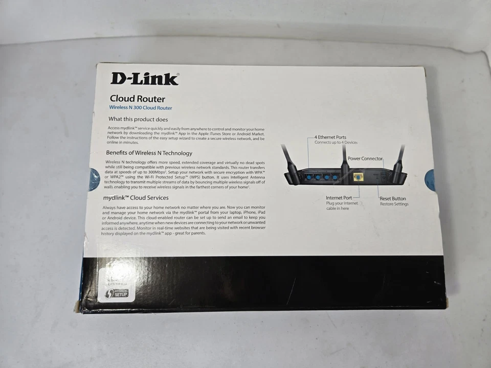 D-Link Wireless DIR-619L-ES 300 Mbps 4-Port Wireless Router w/ adapter - Image 2 of 4