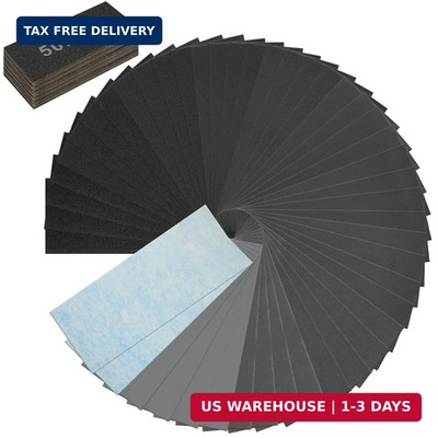 50 PCS Sandpaper Sheets 120-5000 Grit Wet Dry Assortment for Wood & Car Sanding