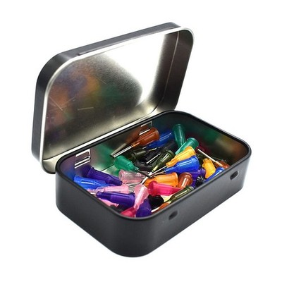 Survival Kit Small Empty Metal Silver Black Flip Storage Box Case For Key Ca $6