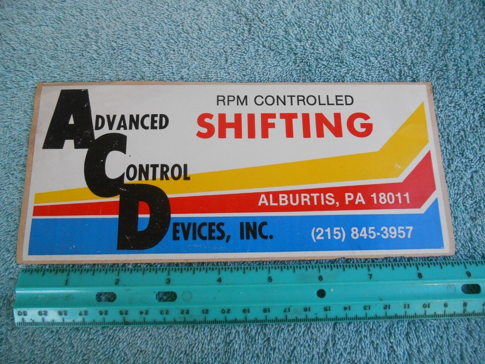 Vintage Advanced Control Devices Rpm Controlled Shifting Racing Sticker