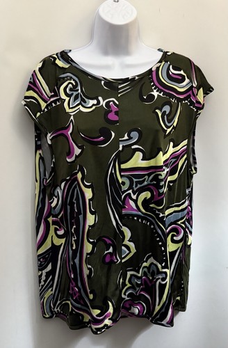 Balenciaga, VTG BALENCIAGA PARIS Made In France Blouse FR44 US12 XL Cowl Back Rayon Soft EUC