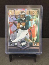 JALEN HURTS 2025 DONRUSS CHAMP IS HERE HOLO 010/100 EAGLES #CIH-JHS SSP