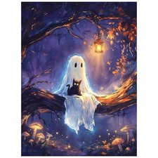 Halloween Ghost 5D Diamond Painting Kit Full Drill Gem Art DIY Adults 12x16in