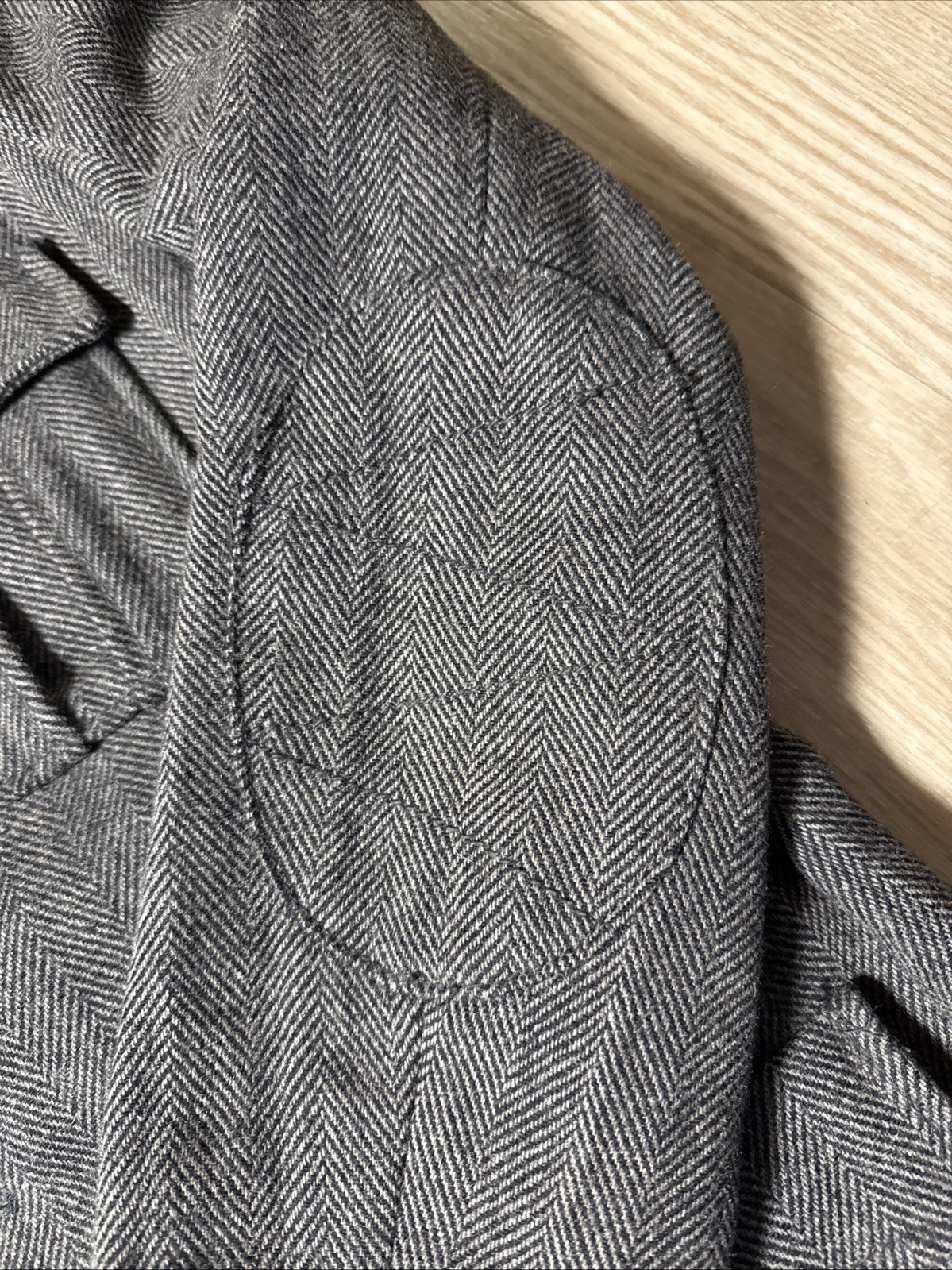 H&M Military Style Elbow Patchwork Wool Coat Size 42R thumbnail 6