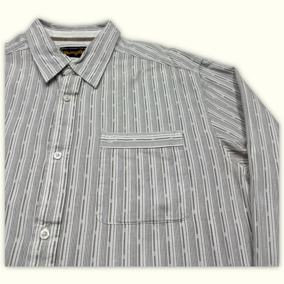 wrangler Camisa de manga larga XL Blanco Excelente Hombres - Imagen 3 de 4