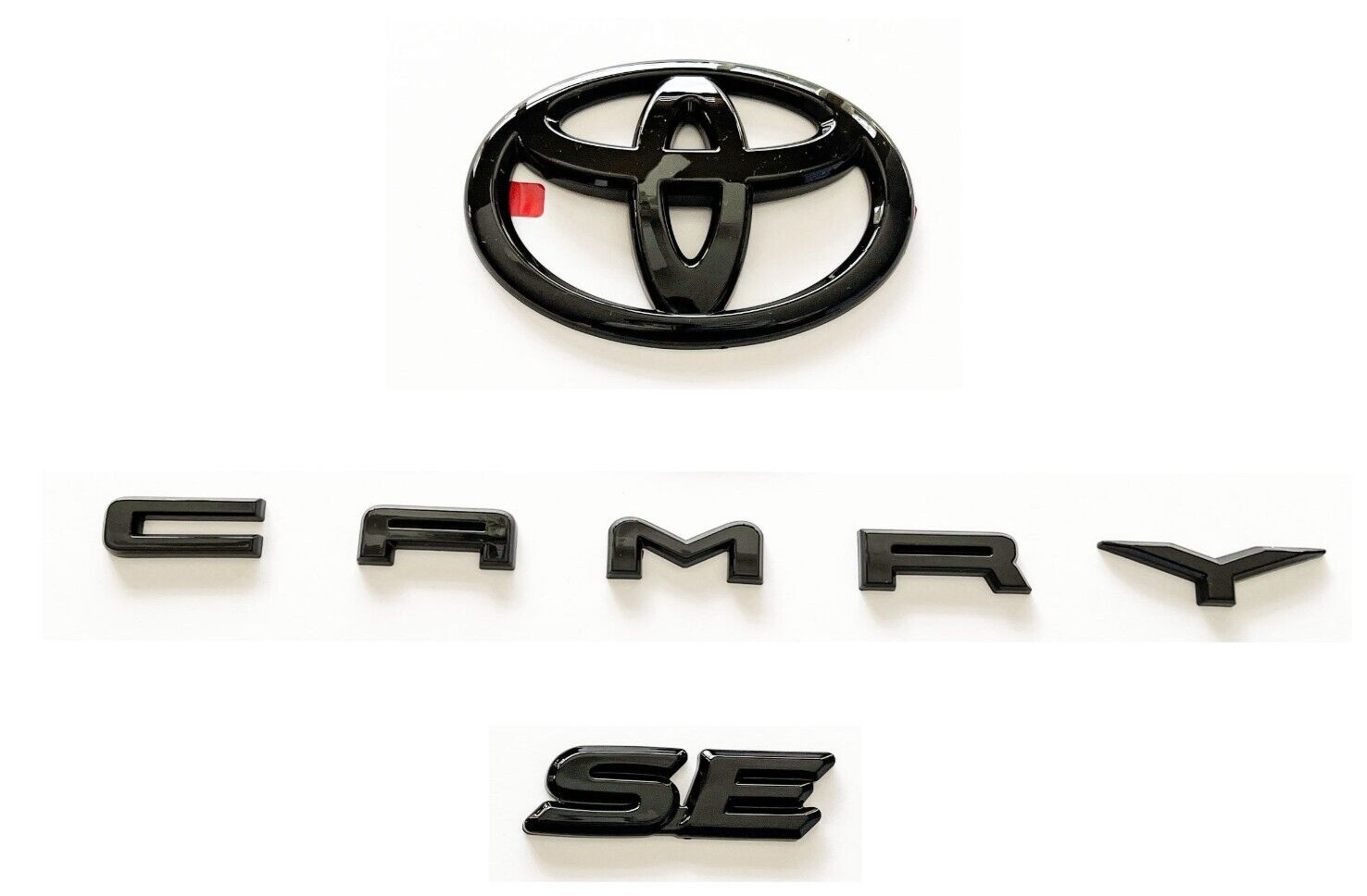 3PCS 2018-2023 For CAMRY SE Gloss Black EMBLEM OVERLAY KIT PT948-03191-02