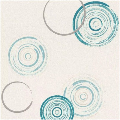 Home Style Kreis Strukturtapete Blau Vinyl Abwaschbar Kleben Sie die Wand