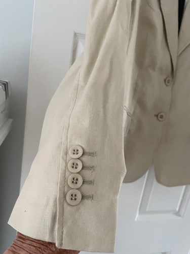 M&S AUTOGRAPH 100% Pure Linen Lovely Quality Beige Jacket Size 16 NWT £65 - Picture 8 of 17