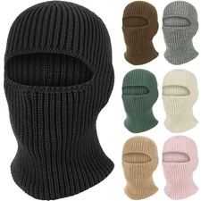 Balaclava Full Face Mask Beanie Hats 2 in 1 Knitted Windproof Thermal Head Cover