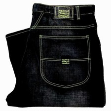 NEW VTG Y2K MARITHE' FRANCOIS GIRBAUD BAGGY BLK/ FLUORESCENT/ GRN DENIM PANTS 38