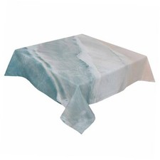 Blue Beach Coastal Table Cloth Waterproof 60" x 60" Rectangular Light Blue