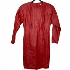 SALE Ambria vintage red leather dress Size 6. BEAUTIFUL