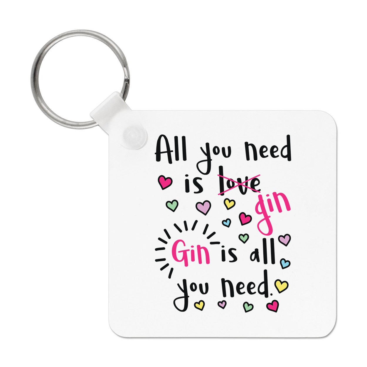 Gin Is All You Need Keyring Key Chain - Funny Tonic