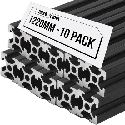 10PCS 48'' Anodized Black T-Slot Aluminum Extrusion for 3D Printers & CNC
