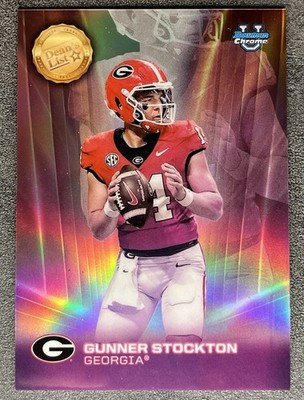 Gunner Stockton 2025 Bowman Chrome Dean's List Case Hit SP RC Georgia QB