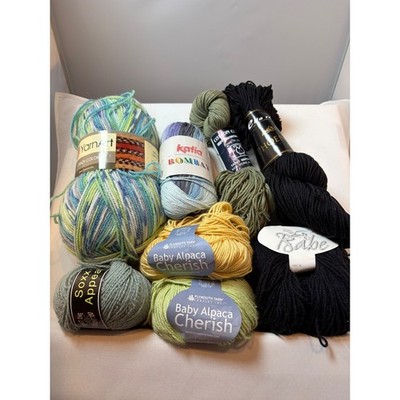 Premium Yarn Lot Plymouth Baby Alpaca Katia Cotton Ella Rae YarnArt Destash