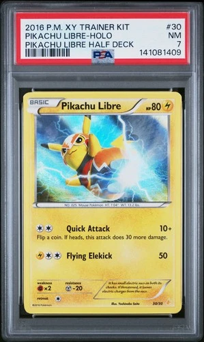 New Listing2016 POKEMON XY TRAINER KIT PIKACHU LIBRE HALF DECK #30 PIKACHU LIBRE-HOLO PSA 7