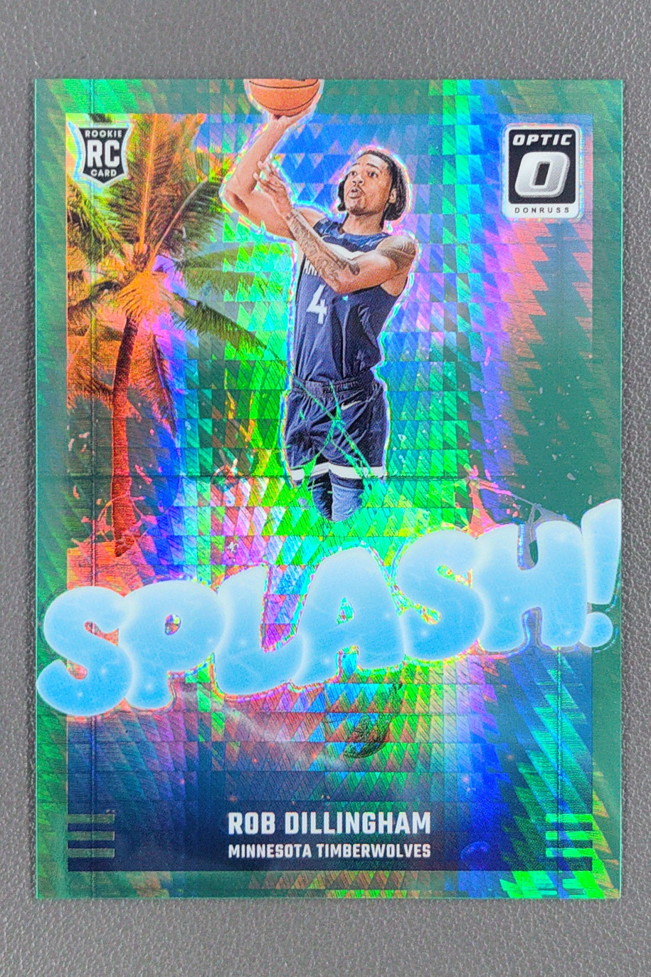 2024-25 Panini Donruss Optic Rob Dillingham Splash! Hyper Green RC /249 #8