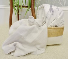 Cesto Neonato Grigio Neutro Bianco, Torta Pannolini Stile Culla, Regalo Baby Shower Ragazzo Ragazza