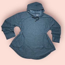 Old Navy Active Teal Blue Green Hooded Sweatshirt Lightweight Pullover Women s L