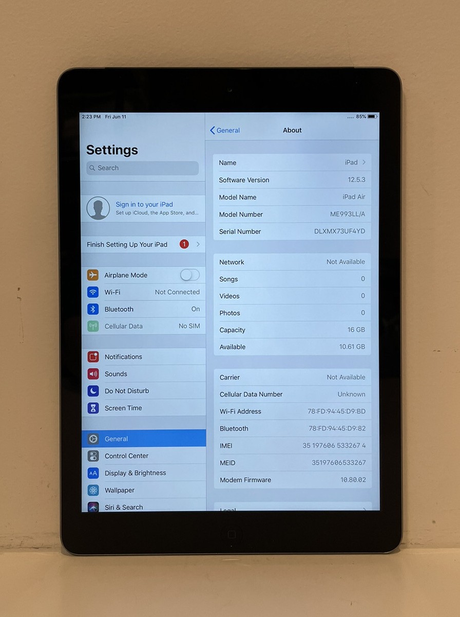 iPad Air1 9.7インチ 64gb Apple iPad Air 1st Gen. 64GB, Wi-Fi + Cellular (Unlocked