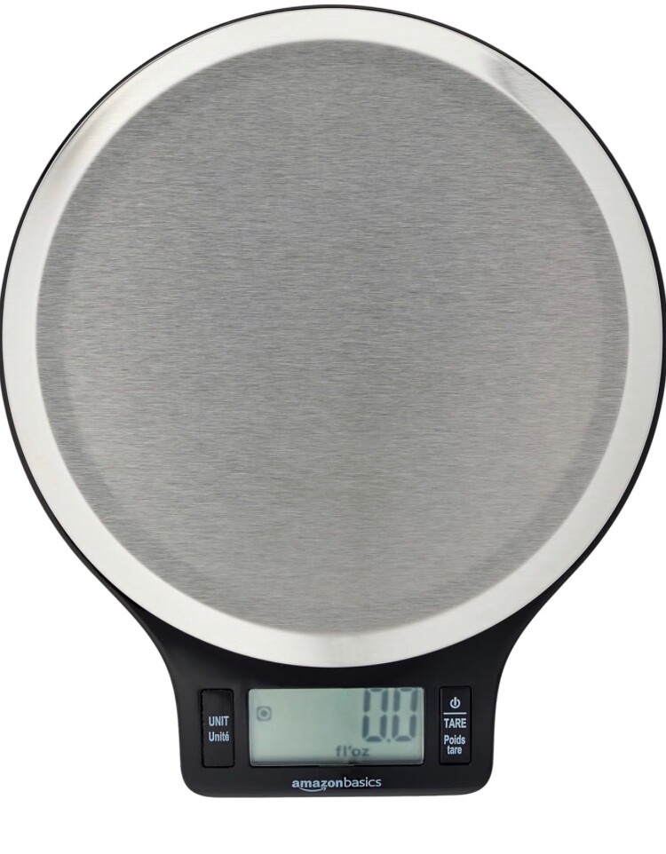 Precision Digital Kitchen Scale 11lb Capacity LCD Display Black Stainless Steel-image