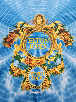 Vintage ELTON JOHN T-shirt 1993 Versace Tie Dye Men's L | eBay