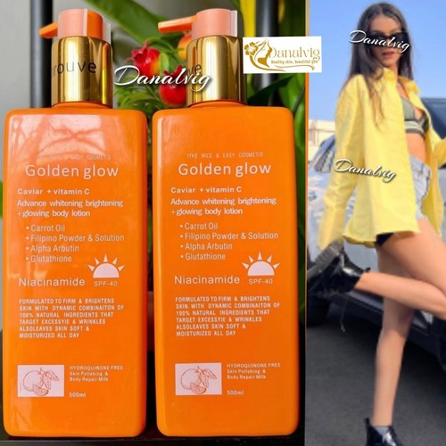 Golden Glow Body Milk 500ml Lotion Caviar + V- C Advanced Active Whitening X1