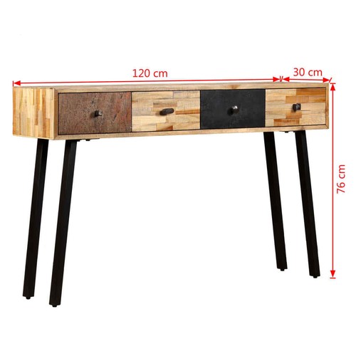 vidaXL Console Table 120x30x76 cm Solid Reclaimed Teak HEE - Picture 10 of 10