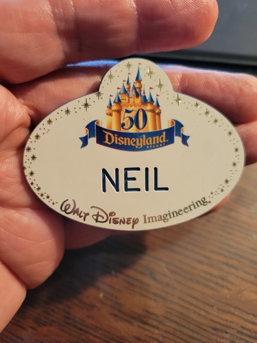 Vintage Cast Member Name Tag Badge Disney 50 Years Disneyland Imagineering NEIL - Picture 3 of 3