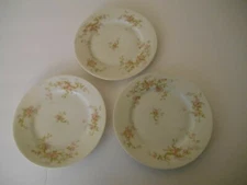 VINTAGE DESSERT PLATES 3, THEODORE HAVILLAND LIMOGE FRANCE, FLOWERS, 7.5"