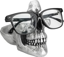 Skull Stand for Glasses, Sunglasses with Dish, Key Holder, Home, Office, Desk
