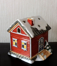 Goebel Schwedenhaus  "Nordisches Haus" in Rot mit Teelicht