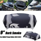 9" Dark Smoke Flare Windshield Fit for 2023 2024 Harley Road Glide Models