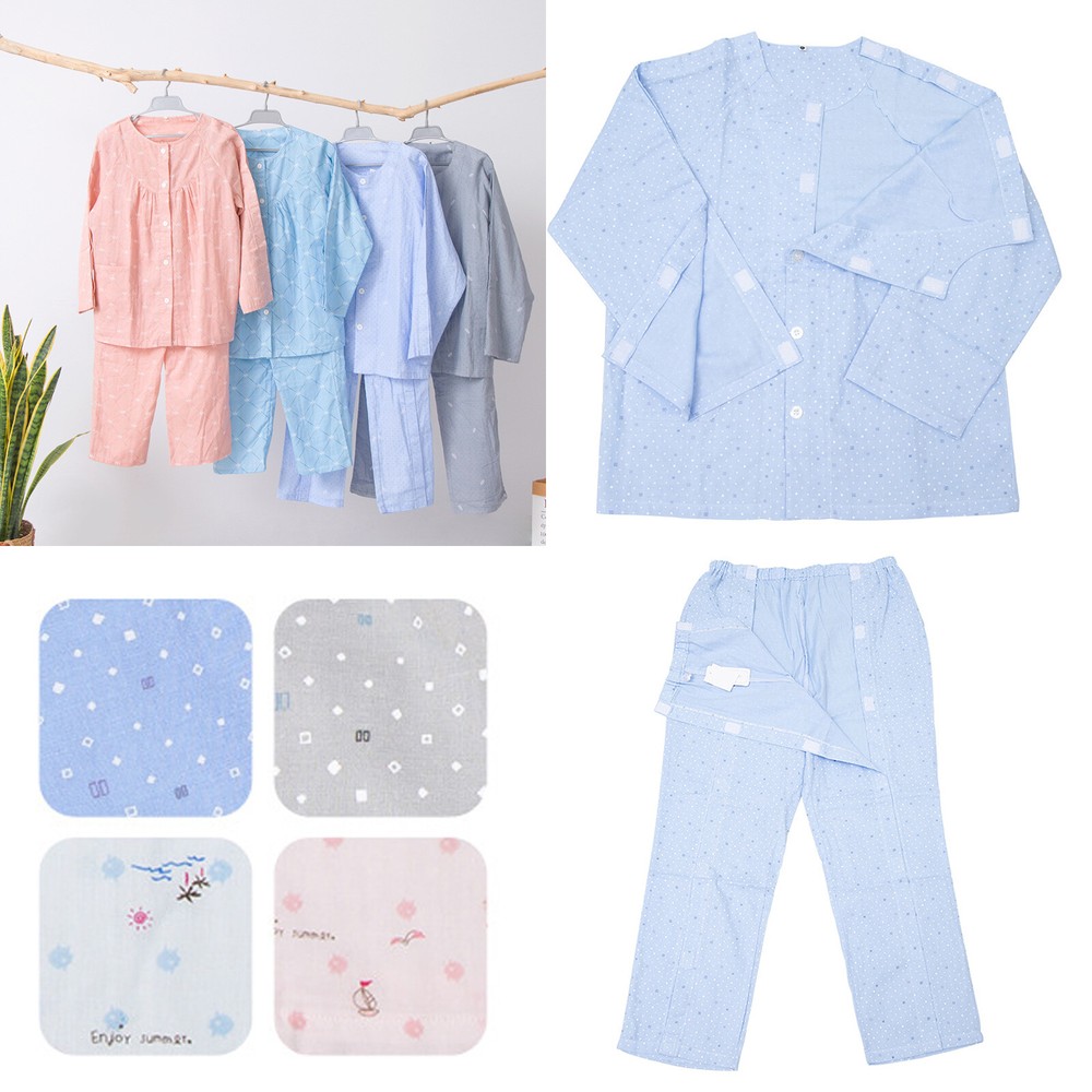 Woman Men Hospital Patient Gown Cotton Lightweight Medical Exam Gown Magic Tape
