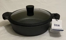 D&W Deane & White 4.2qt Low Casserole 11” Skillet W/Lid Nonstick Black NEW