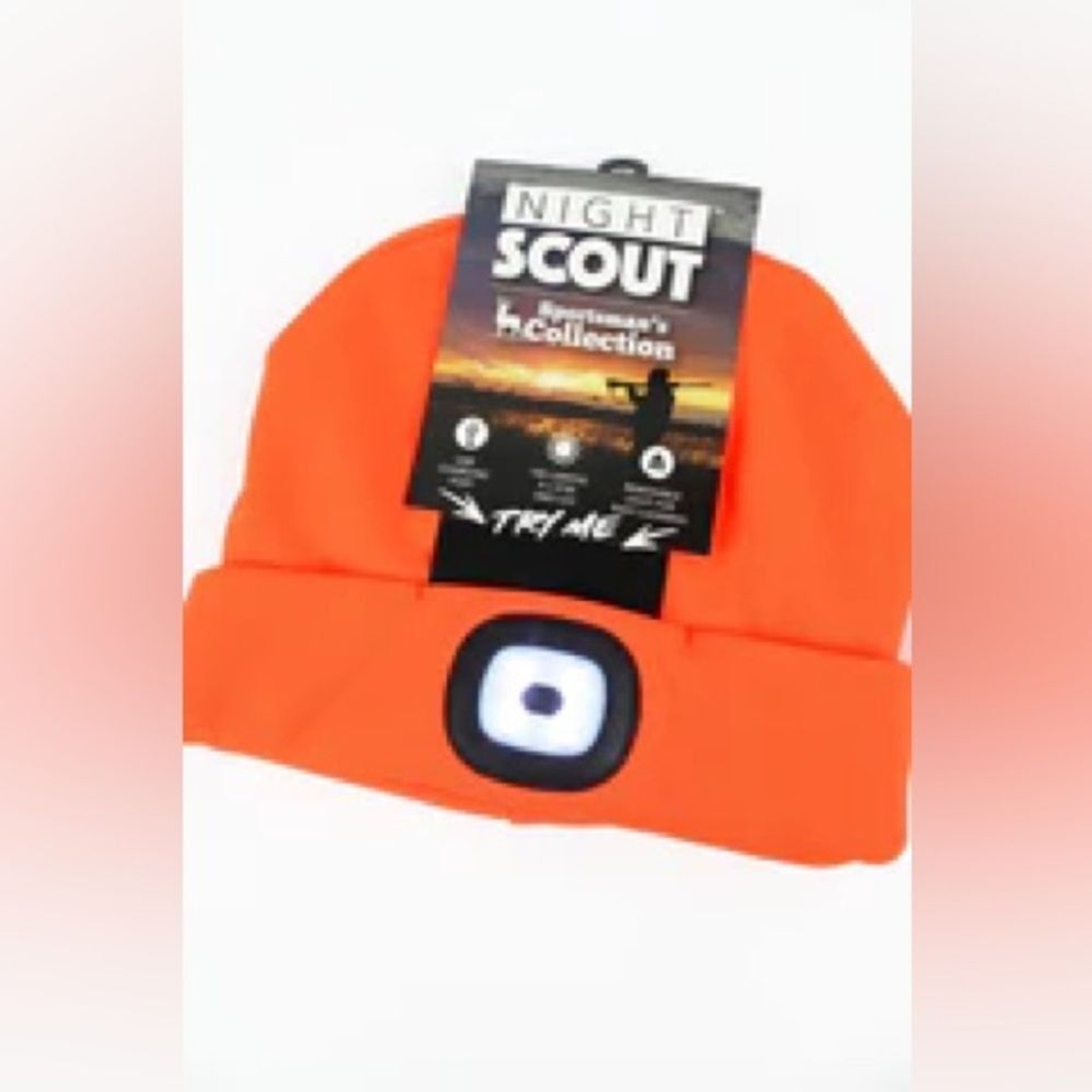 Night Scout Beanie Orange Rechargeable LED Sportsman's Hunting Fishing Outdoor