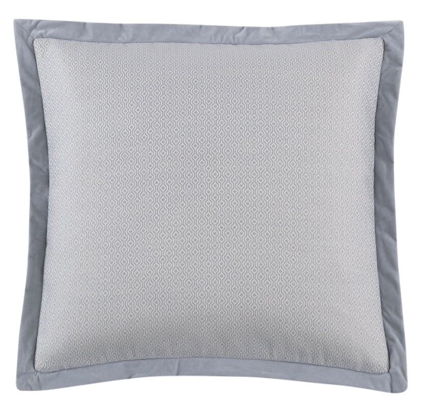 Veratex Brielle Euro Shams Set Of 2 Gray Silver 26x26 Reverse Soft Gray