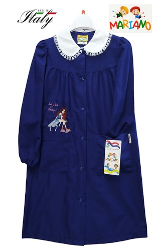 Grembiule bimba bluette ricamato per scuola elementare MARIANO - Picture 13 of 41