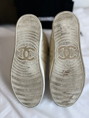 Chanel Quilted High Top Sneakers box& bag included G30617 SZ 37 | eBay