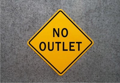 NO OUTLET SIGN - Aluminum Street Placard - Garage Decor- Private