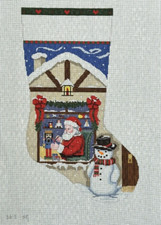 Susan Roberts Santa Workshop Nutcracker Stocking Needlepoint Canvas 18" 13ct